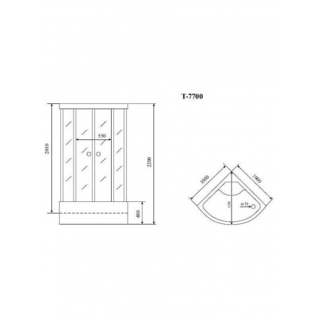 Душевая кабина Timo Lux 100*100*220  (T-7700) - фото 2