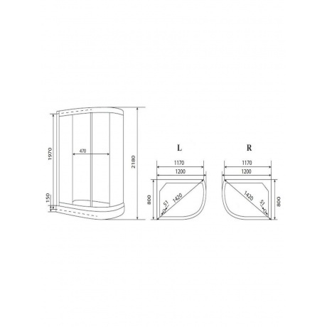 Душевая кабина Timo eco 120*80*215  (TE-0702L) - фото 2