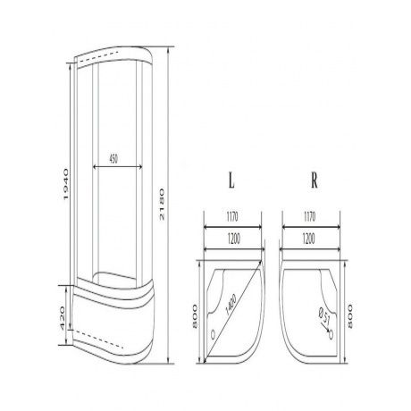 Душевая кабина Timo eco 120*80*218  (TE-0720R) - фото 2
