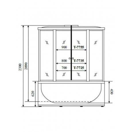 Душевая кабина Timo Lux 150*150*220  (T-7755) - фото 2