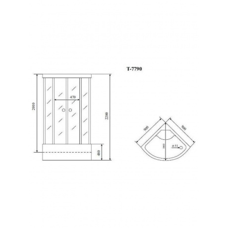 Душевая кабина Timo Lux 90*90*220  (T-7790) - фото 2
