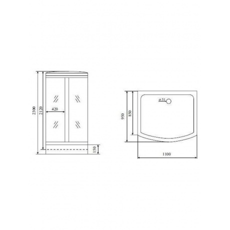 Душевая кабина Timo Lux 110*95*230  (TL-1501) - фото 7