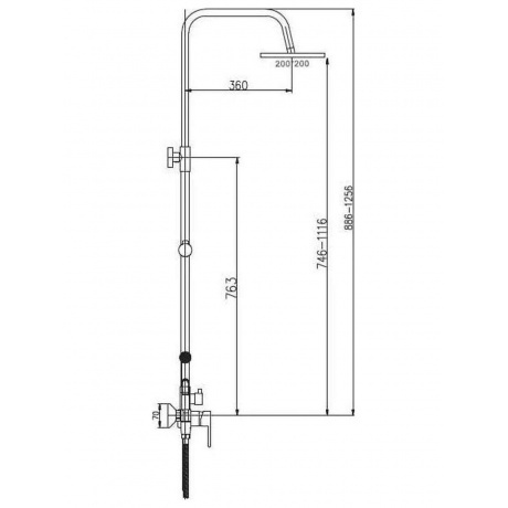 Душевая система с гиг душем Haiba (HB2416) - фото 2