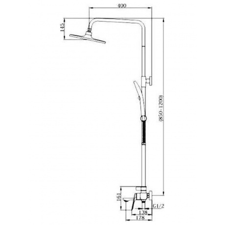 Душевая стойка HAIBA со смесителем 3 режима хром (HB24816) - фото 2