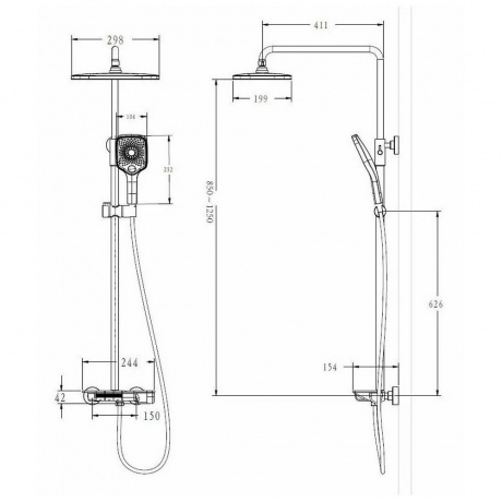 Душевая система ESKO со смесителем (ST30105) - фото 3