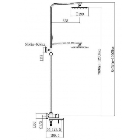 Душевая система FASHUN с тропическим и ручным душем (A52417C) - фото 3