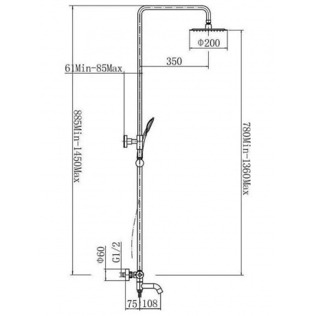 Душевая стойка с термостатом Savol (S-GR68C5-A) - фото 2