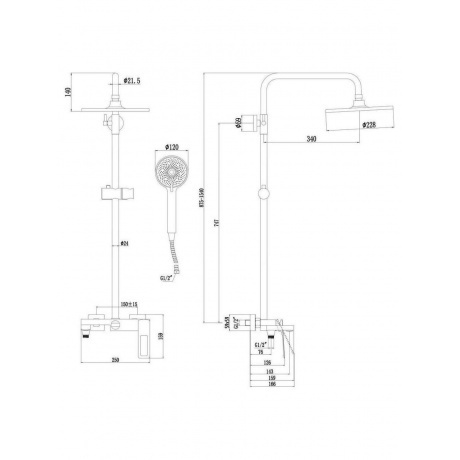 Душевая стойка Savol (S-009045C) - фото 2