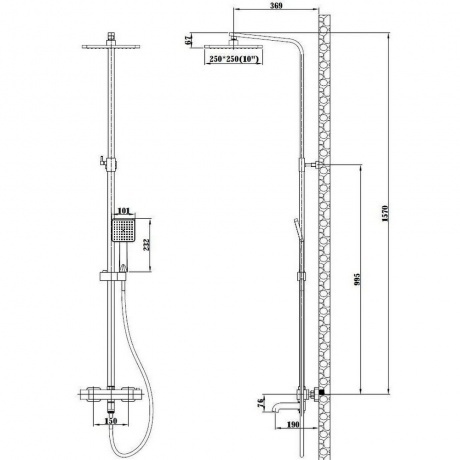 Душевая система ESKO с термостатом Black (STT3054Black) - фото 5