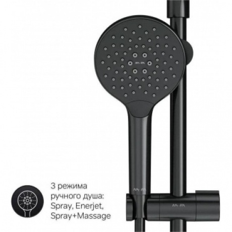 Душевая система с термостатом AM.PM Like F0780422 черный - фото 12