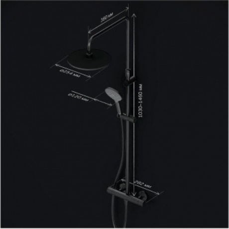 Душевая система с термостатом AM.PM Like F0780422 черный - фото 25