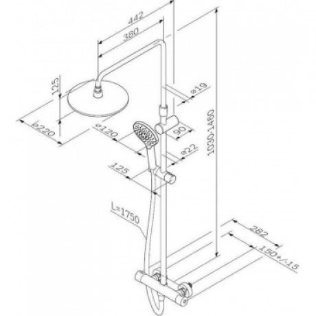 Душевая система с термостатом AM.PM Like F0780422 черный - фото 9