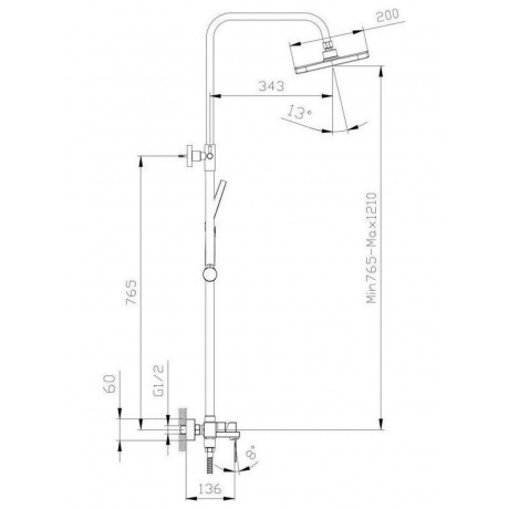 Душевая система с изливом RUSH Thira (TR3635-50White) - фото 2