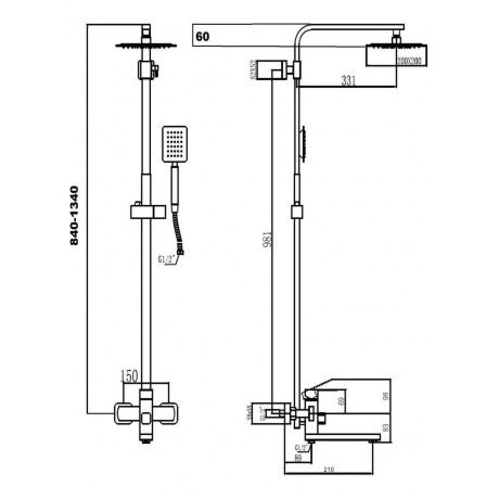 Душевая стойка Fmark (FS8145-35) - фото 2