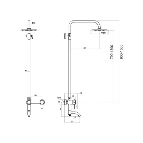 Душевая стойка Fmark (FS8345H) - фото 2