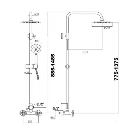 Душевая стойка Fmark (FS8435H) - фото 2