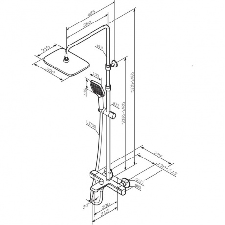 Душевая система с термостатом AM.PM Func F078F522, черный - фото 2