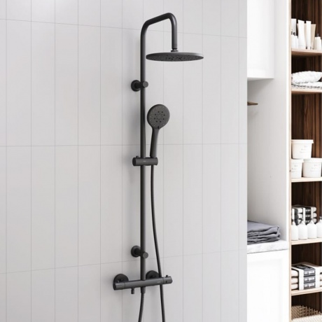 Душевая система с термостатом Dorff Futura D0710522, черный - фото 2
