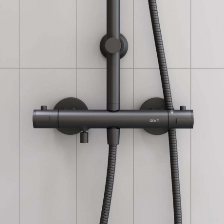 Душевая система с термостатом Dorff Futura D0710522, черный - фото 3