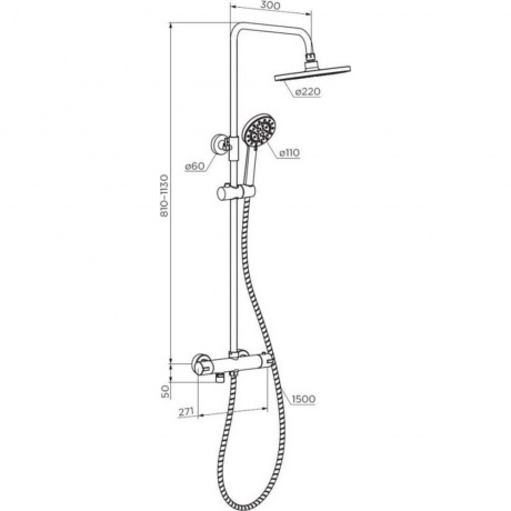 Душевая система с термостатом Dorff Futura D0710522, черный - фото 6