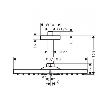 Верхний душ Hansgrohe 26250000 - фото 2