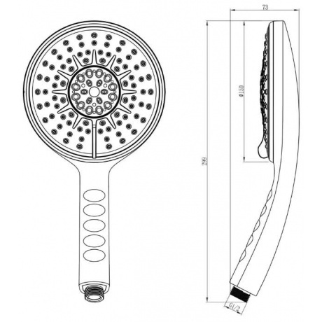 Лейка для душа Lemark LM0814C, 6-функциональная - фото 2