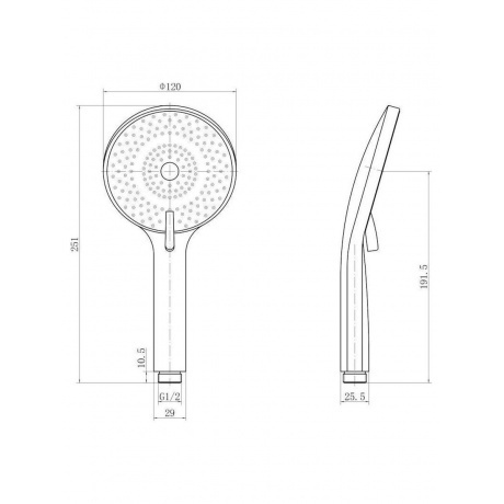Лейка ручная душевая FASHUN круглая сатин/св.серый (N018) - фото 5
