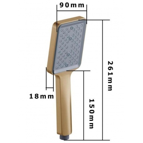 Лейка ручная душевая FASHUN прямоугольная бронза/серый (A024-21) - фото 2