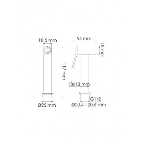 Лейка гигиеническая WasserKRAFT A215 9063172 - фото 3