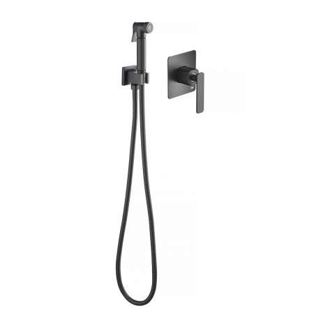 Смеситель встроенный с гигиеническим душем Timo Torne черный 438903SM 19120₽