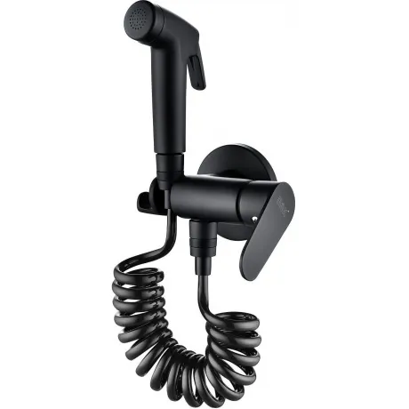 Смеситель с гигиеническим душем встраиваемый черный матовый (DA1...