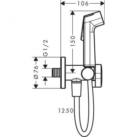 Гигиенический душ Hansgrohe Round 29230670 матовый черный - фото 2