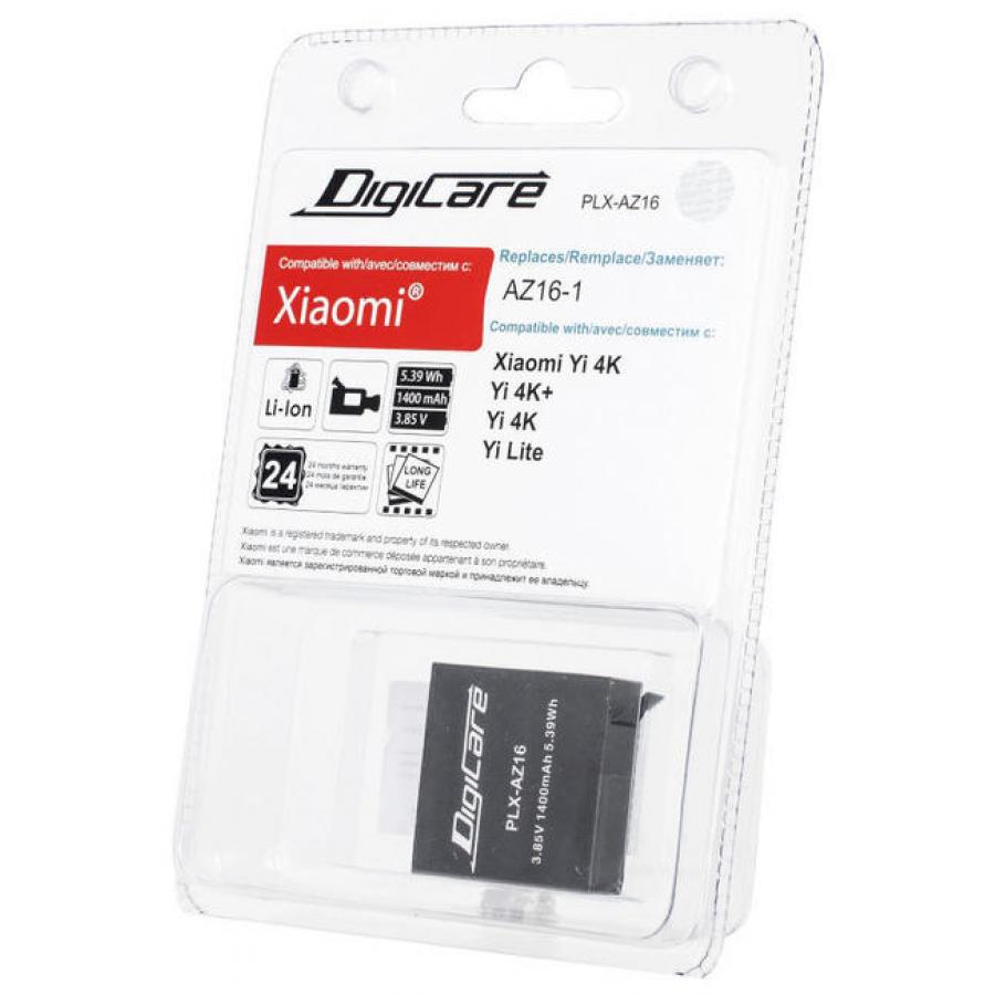Аккумулятор DigiCare PLX-AZ16 / AZ16-1 для Xiaomi Yi 4K / Yi 4K+ / Yi lite аккумулятор digicare plc bp727 bp 727 для камер legria m52 56 506 r36 38 306 46 48 406