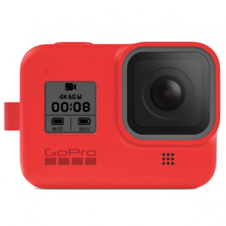 Силиконовый чехол с ремешком GoPro для камеры HERO8 красный AJSST-008 (Sleeve +  Lanyard) - фото 3