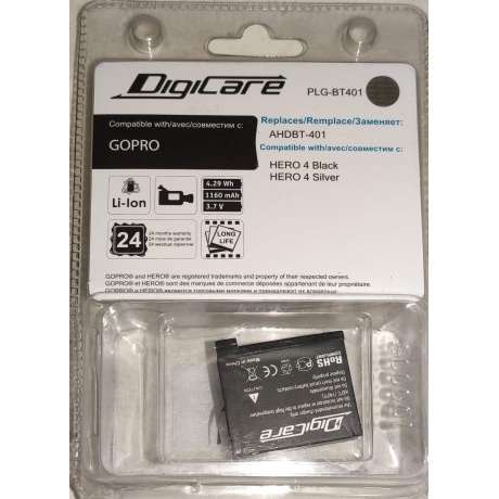 Аккумулятор DigiCare PLG-BT401 / для GoPro AHDBT-401 уцененный - фото 3