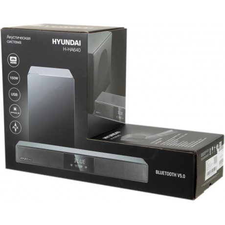 Саундбар Hyundai H-HA640 2.1 60Вт+90Вт черный - фото 36