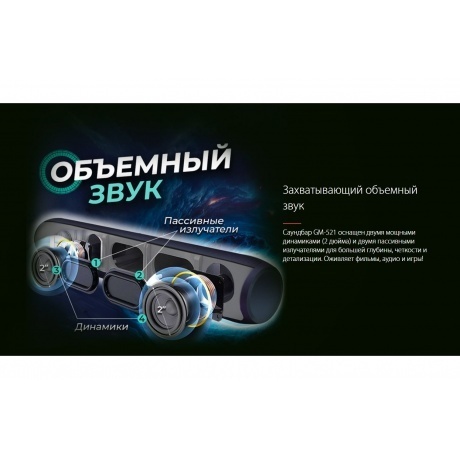 Саундбар Ginzzu GM-521 2,0Ah/BT/AUX/USB - фото 17
