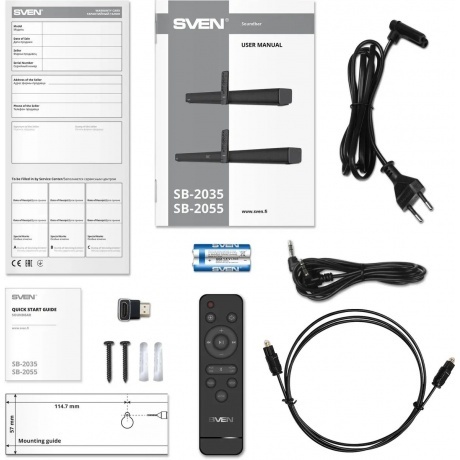 Саундбар SVEN SB-2055, черный, (80 Вт, Bluetooth, HDMI, ПДУ, Optical, USB, дисплей) - фото 12