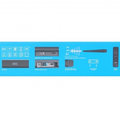 Саундбар SVEN SB-2055, черный, (80 Вт, Bluetooth, HDMI, ПДУ, Optical, USB, дисплей) - фото 14