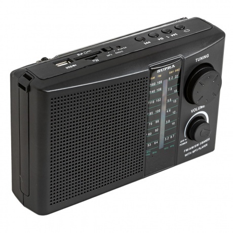 Радиоприемник Supra ST-19U черный - фото 2