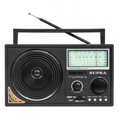 Радиоприемник Supra ST-25U черный - фото 1