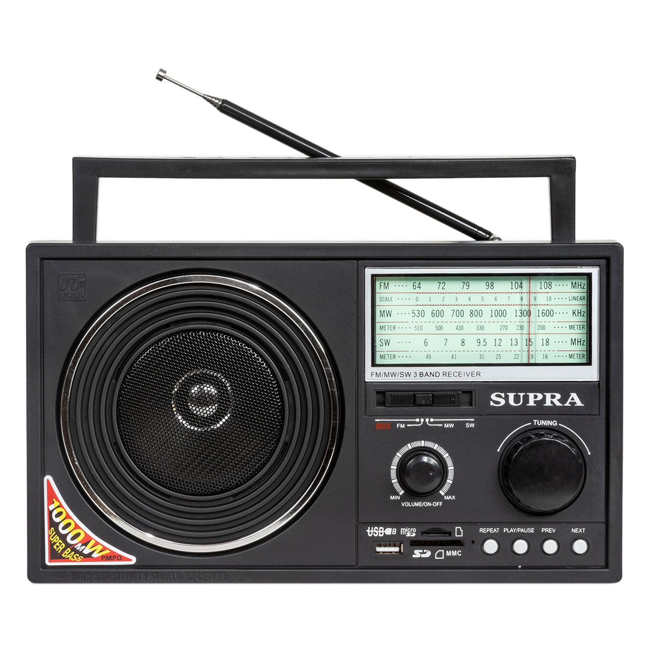 цена Радиоприемник Supra ST-25U черный