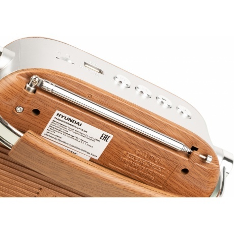 Радиоприемник Hyundai H-PSR200 дерево коричневое/серебристый - фото 7