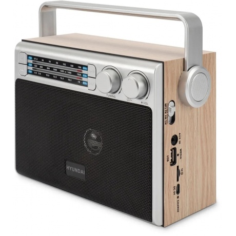 Радиоприемник настольный Hyundai H-SRS105 коричневый USB SD/microSD - фото 3
