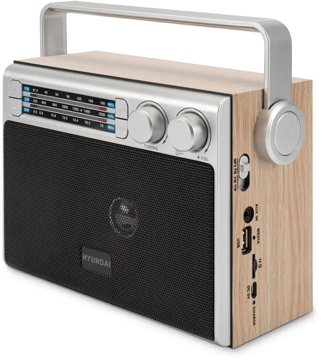 Радиоприемник настольный Hyundai H-SRS105 коричневый USB SD/microSD - фото 3