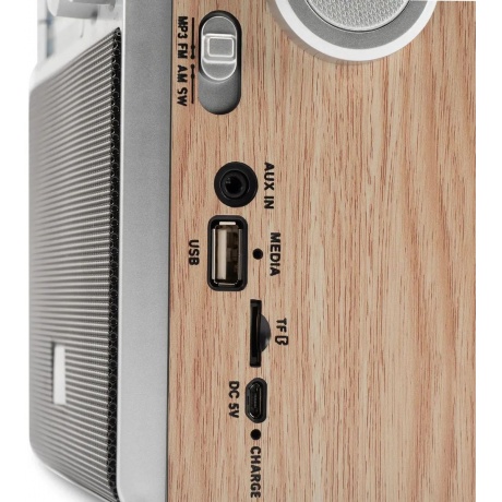 Радиоприемник настольный Hyundai H-SRS105 коричневый USB SD/microSD - фото 5