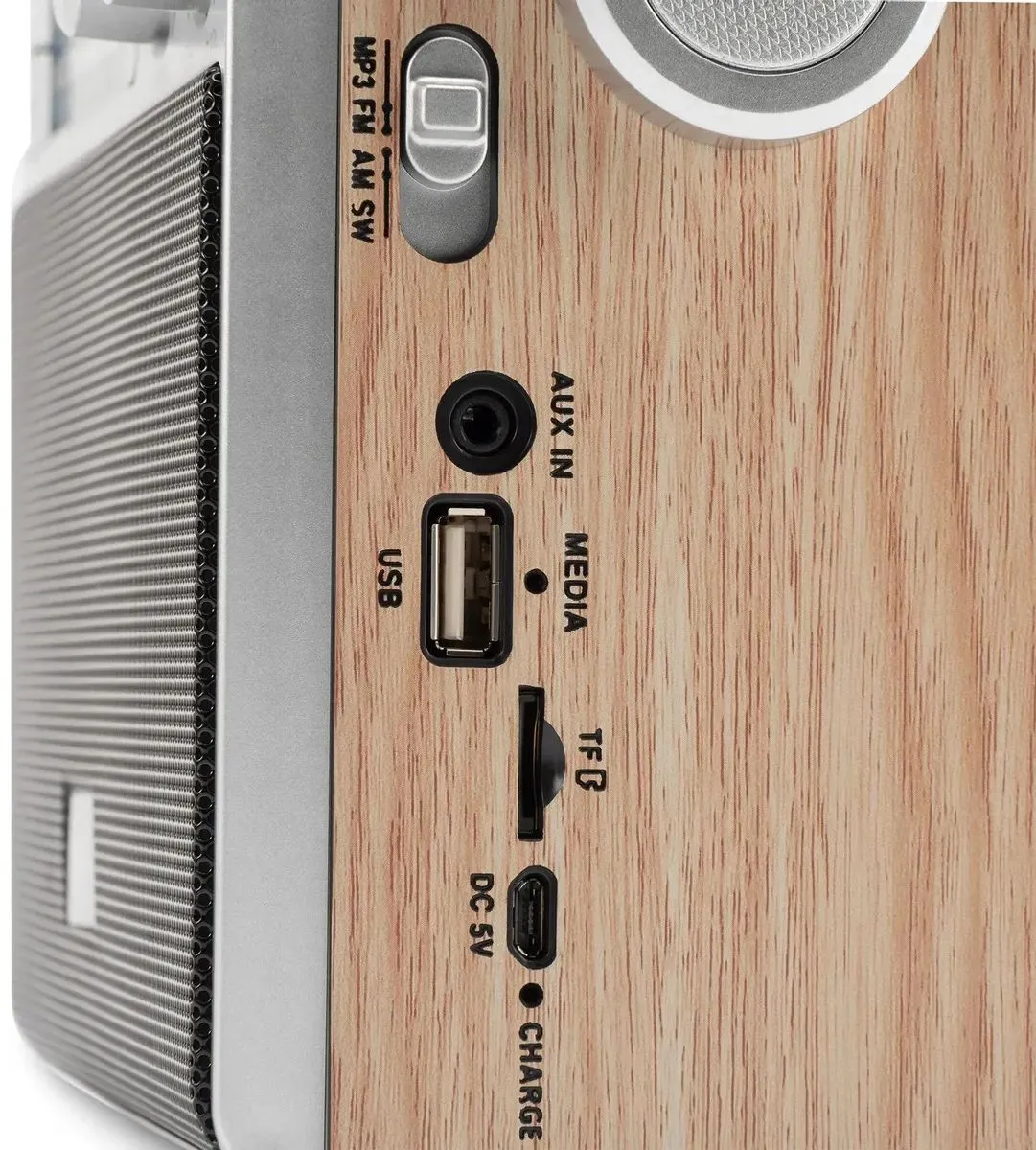 Радиоприемник настольный Hyundai H-SRS105 коричневый USB SD/microSD - фото 5