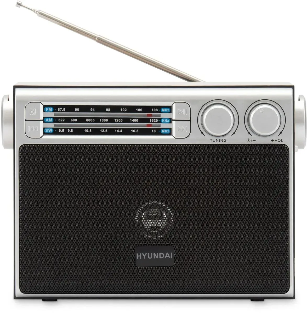 Радиоприемник настольный Hyundai H-SRS105 коричневый USB SD/microSD - фото 1