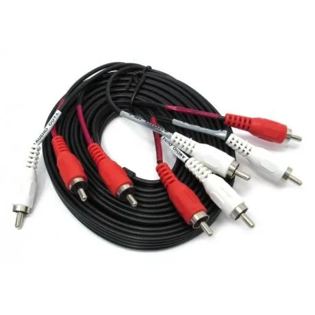 Кабель 4xRCA вилка -- 4xRCA вилка, стерео-аудио, 3 м. (SN1018)