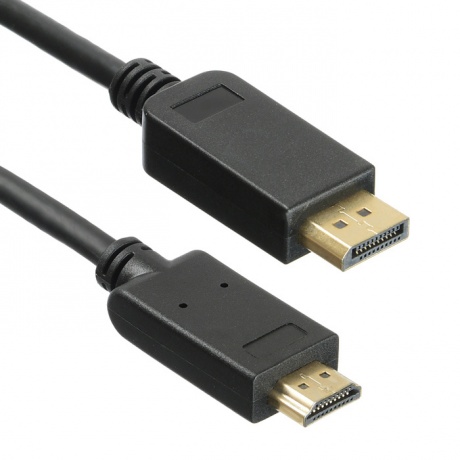 Кабель аудио-видео Buro v 12 DisplayPort (m)-HDMI (m) 5м контакты позолото черный (BHP DPP_HDMI-5) - фото 1